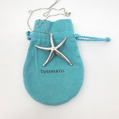 #ad Vintage Tiffany amp; Co Silver Elsa Peretti Huge Starfish Pendant 18quot; Necklace 12g $349.00