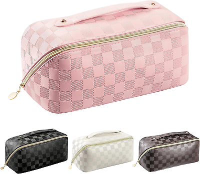 #ad Makeup Bag Large Capacity Travel Cosmetic Bag for Women Multifunctional Open $13.88