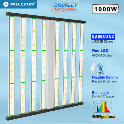 #ad PHLIZON 1000W 640W Foldable W SAMSUNG LED Grow Light Indoor Hydroponic Grow Lamp $149.39