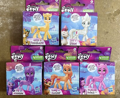 #ad Hasbro My Little Pony Mini Figurines Crystal Theme Complete Set 5 NEW $10.99