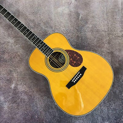 #ad high end yellow Custom acoustic electric guitar 20frets Fast Shipping In stock $319.99