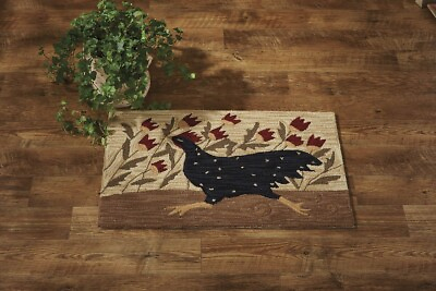 #ad Park Designs Chicken Run Hooked Area Rug Handcrafted Folkart LOW STOCK $107.90