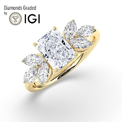 #ad IGI 1.50CT Solitaire Lab Grown Radiant Diamond Engagement Ring18K Yellow Gold $1711.90