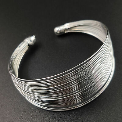 #ad Elegant Charm 925 Sterling Silver New Fashion Wristband Bracelet Bangle Cuff $15.74