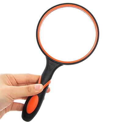 #ad 10X Magnifying Glass Shatterproof Handheld Glass Magnifier with Rubber Grip $10.80