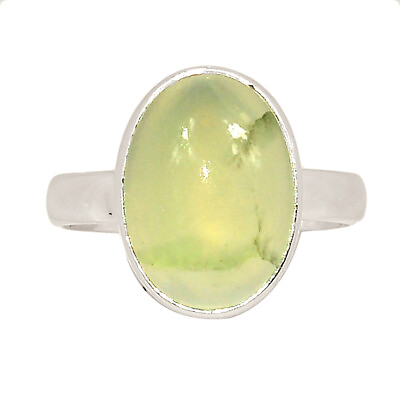 #ad Natural Prehnite 925 Sterling Silver Ring Jewelry s.7 CR23843 $15.99