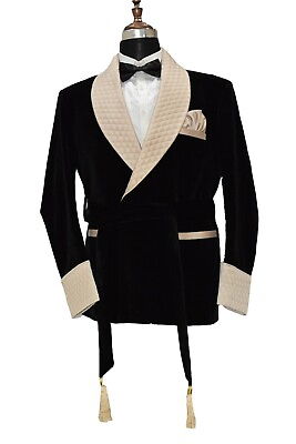 #ad Men Black Smoking Jacket Designer Elegant Luxury Stylish Party Wear Blazer Coat $152.99