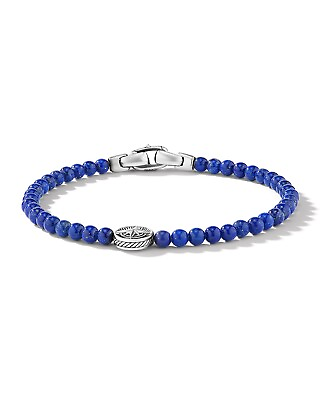 #ad DAVID YURMAN Lapiz Lazuli Bead Silver Compass Bracelet—7.5” NWOT MSRP $595 $349.00