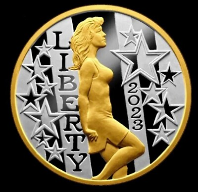 #ad 1 oz silver 2023 LIBERTY’S HOPE 24K GOLD SELECT GILDED silver round gary marks $121.00