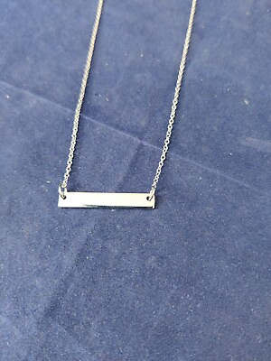 #ad Fashion Silver color Bar Necklace 17.5quot; 10688 10710 $2.99