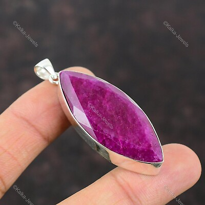 #ad Natural Red Stone Gemstone Handmade Jewelry 925 Sterling Silver Pendant For Girl $28.80