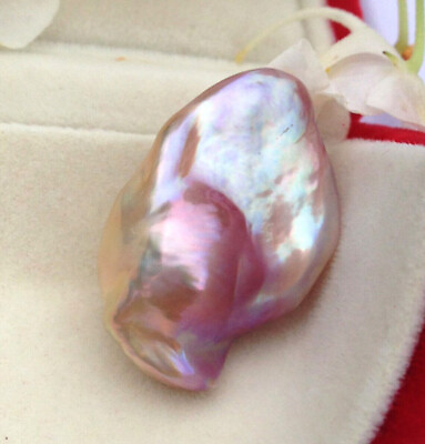 #ad Rare Rainbow Natural Baroque loose Fireball Pearl Gemstone Undrilled #F384 $34.99