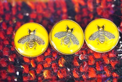 #ad Lot of 3 100% Gucci BUTTONS gold yellow 14 mm 0.5 inch $29.00