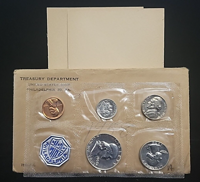 #ad 1958 US Mint Proof Set Beautiful Coins Envelope writing $49.95