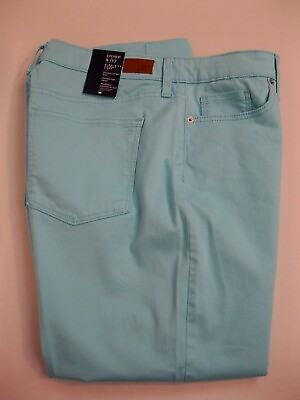 #ad Crown amp; Ivy Womens Jeans Pants Sz 16 High Rise Skinny Crop Aqua Lycra Denim NWT $35.98