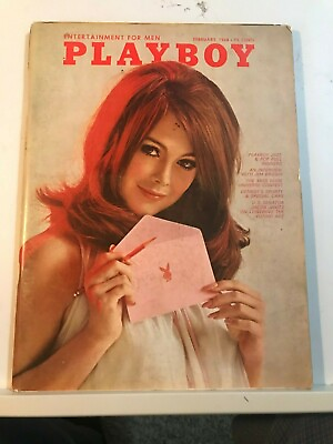 #ad PLAYBOY MAGAZINE FEBRUARY 1968 VARGUS ART W CENTERFOLD $7.99