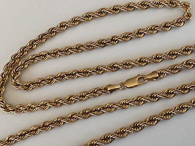 #ad 28.5quot; LONG 9CT GOLD NECKLACE CHAIN SUPERB CHUNKY LOOKING ROPE DESIGN 20 GRAMMES GBP 750.00