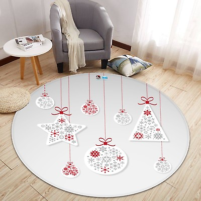 #ad 3D Christmas Xmas 700 Non Slip Rug Room Mat Round Quality elegant photo carpet AU $349.99