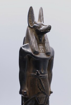 #ad ANCIENT EGYPTIAN STATUE ANTIQUES ANUBIS GOD DEITY EGYPT BLACK STONE $84.00