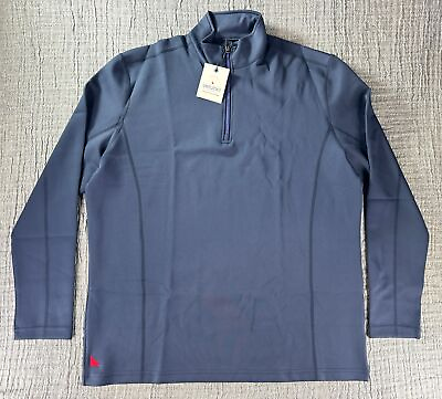 #ad UNTUCKit Bottega Mens Quarter Zip Long Sleeve Sweatshirt Navy Blue Size XL $29.95