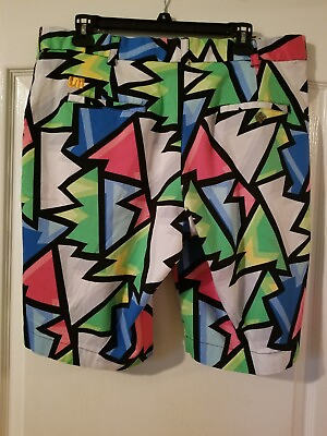 #ad Men#x27;s LOUDMOUTH Crystal Print Golf Shorts Size 36 Preowned $55.00