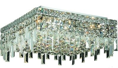 #ad Flush Mount Crystal Chandelier Dining Living Room Bedroom 6 Light Fixture 16quot; $863.54