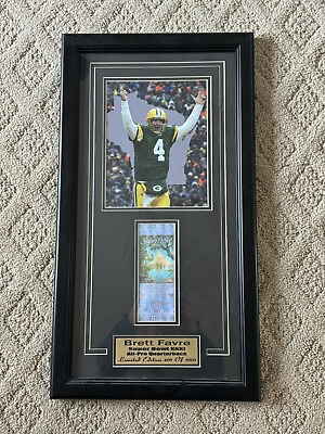 #ad Brett Favre Super Bowl XXXI Framed Photo and Game Ticket $550.00