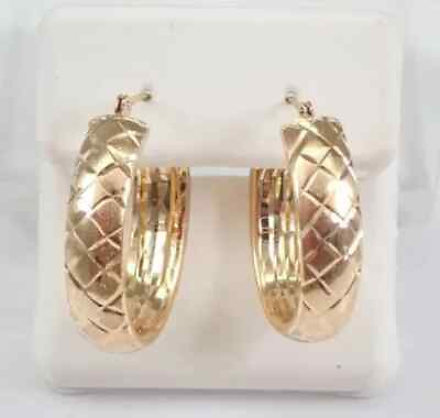#ad Estate Vintage for Women Women#x27;s Huggie Hoop Earrings 14K Yellow Gold Plated $149.99