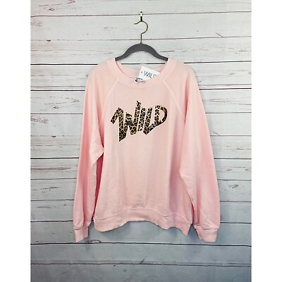 #ad WILDFOX Wild Thing Sommer Sweatshirt Pink Large New With Tags $45.00
