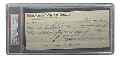 #ad Maurice Richard Signed Montreal Canadiens Bank Check PSA DNA 84463413 $249.99