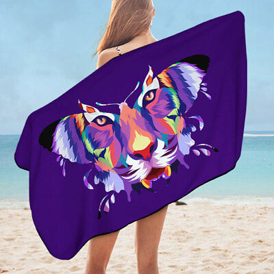 #ad Artistic Colorful Butterfly Tiger Microfiber Beach Towel $30.90