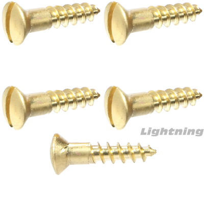 #ad #4 x 1quot; Solid Brass Wood Screws Oval Head Slotted Drive Quantity 100 $15.01