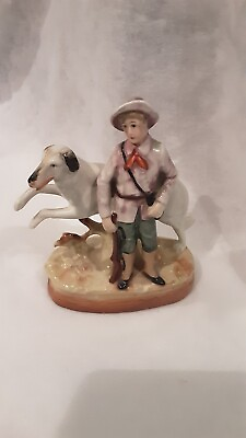 #ad Vintage Figurine. Marked Germany Boy And Dog. $12.00