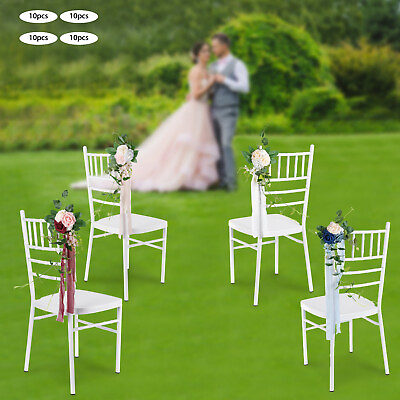 #ad Wedding Aisle Decorations Pew Flowers Set of 10 for Wedding Ceremony Chair Decor $41.80
