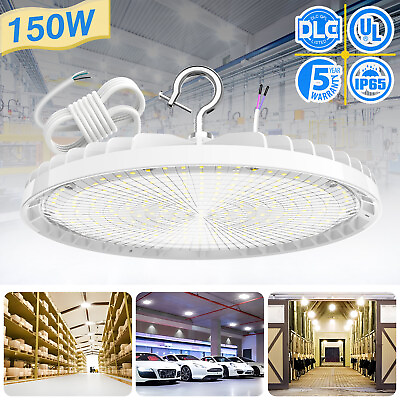#ad White UFO LED High Bay Light 150W Commercial Warehouse Workshop Lighting Fixture $51.34