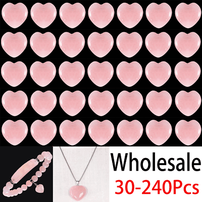 #ad Wholesale Natural Rose Quartz Heart ❤️ ❤️20MM Crystal Healing Energy DIY Making $16.99