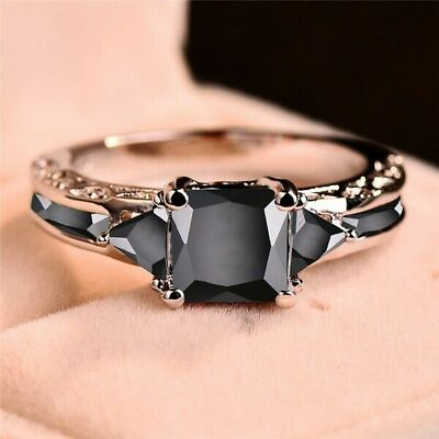 #ad Women 925 Silver Rings Jewelry Cubic Zirconia Elegant Wedding Ring Gift Size5 11 C $3.08