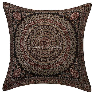 #ad Brocade Jacquard Cushion Cover Boho Throw Pillow Case Hippie Gypsy Home Decor $10.76