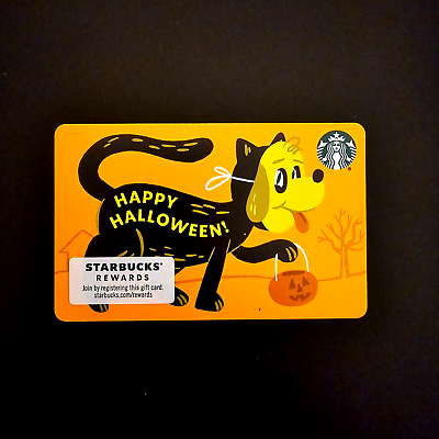 #ad Starbucks Happy Halloween Cat #6194 2021 NEW COLLECTIBLE GIFT CARD $0 $2.70