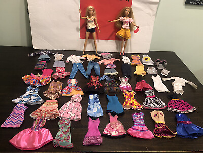 #ad Barbie Doll LIFE in the DREAM HOUSE 2 Dolls amp; Lots Tops DRESSES Lot 52 $125.00