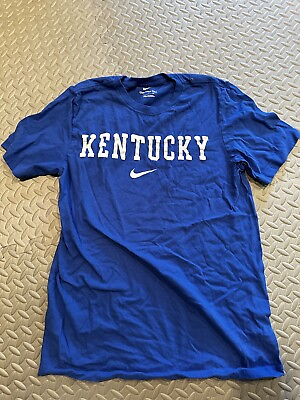 #ad Nike Kentucky Wildcats Mens T Shirt Blue Small Swoosh Logo Adult S Short Sleeve $14.00