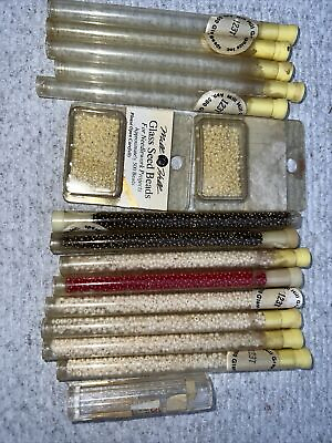 #ad Seed Beads Vintage Tiny Glass 8 Tubes Lot amp; Empties 2 Mill Hill $8.39