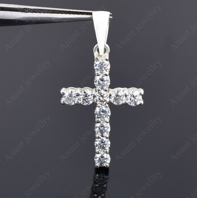 #ad Certified 3.10 CTW Round Cut Diamond Cross Pendant Unisex Gift $134.10
