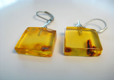 #ad Honey amber Baltic AMBER Natural Earring $11.99