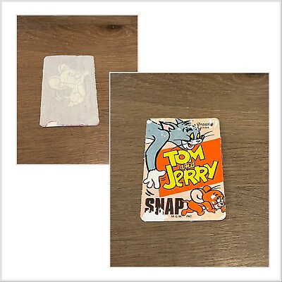 #ad 1972 PEPYS TOM AND JERRY SNAP CARD GAME HEADER CARD VERY RARE TOM AND JERRY CARD $46.75