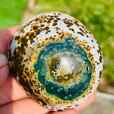 #ad 85g Natural Colourful Ocean Jasper Crystal Polished Palm stone Specimen $35.00