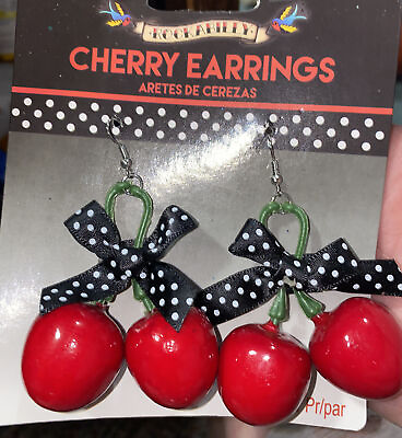 #ad Cherry Earrings Rockabilly NEW Dangling Cherry Earnings $4.20