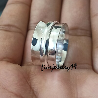 #ad 925 Sterling Silver Spinner Ring Meditation Ring Handmade Ring Gift Jewelry AO01 $9.78