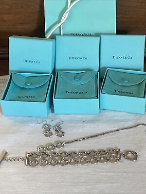 #ad Retired Tiffany amp; Co. Elsa Peretti Sterling Set Necklace Earrings amp; Bracelet $750.00