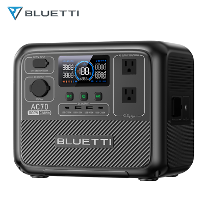 #ad BLUETTI AC70 1000W 768Wh Portable Power Station LFP Solar Generator for Camping $399.00